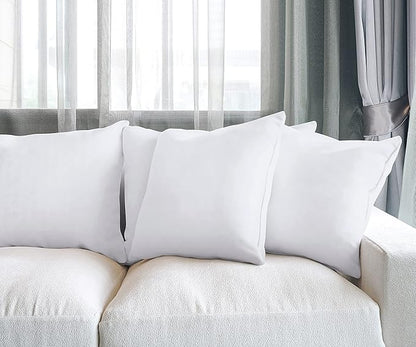 Utopia Bedding Throw Pillows (Set of 4, White) – 20 x 20 Inches Down Alternative Pillows for Bed, Sofa, and Couch - Fluffy Decorative Stuffer Pillow for Indoors & Outdoors