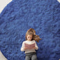 OLANLY Navy Blue Round Rugs for Bedroom - Machine Washable, 9 ft Circle Area Rugs for Living Room, Soft and Fluffy Shaggy Carpet for Teen Girls and Boys, Nursery Rooms, Dorms, Home Decor Aesthetic