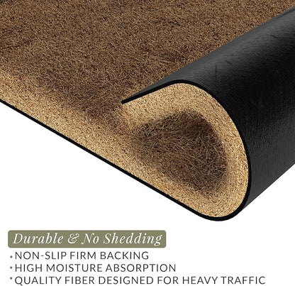 Barnyard Designs Doormat Welcome Mat for Outdoors, Large Front Door Entrance Mat, Brown (Home Sweet Home Script, 30x17)