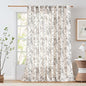 jinchan Linen Floral Curtains Extra Wide for Patio Sliding Glass Door Room Divider Curtain for Living Room 96 Inch Length Farmhouse Peony Black Printed Curtain Set 1 Panel