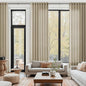 Taupe Burlywood Linen Curtains 132 Inch Length for Living Room Light Filtering Semi Sheer Curtain Back Tab Modern Farmhouse Decor Drapes Floor to Ceiling High Window for Bedroom 52x132, 2 Panels