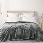Exclusivo Mezcla Plush Fuzzy Fleece Bed Blanket Twin Size, Super Soft, Fluffy and Warm Blankets for Couch, Bed, All Season (Dark Grey, 90x66 inches)