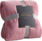 TASTHROW Large Flannel Fleece Throw Blanket, 60×80 Inch - Cozy Lightweight Thick Blanket - All Seasons Suitable for Women, Men and Kids (Pink)