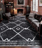 YIHOUSE Moroccan Rugs for Living Room, 8x10 Black and White Aztec Area Rug, Western Geometric Soft Low-Pile Washable Rugs for Bedroom, Dining Room