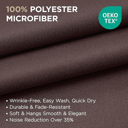 Joydeco Blackout Curtains 45 Inch Length 2 Panels Set, Thermal Insulated Long Curtains& Drapes 2 Burg, Room Darkening Grommet Drapes for Living Room Bedroom Window (W52 x L45 Inch, Chocolate)