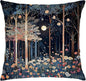 Rustic William Morris Inspired Night Moon Forest Decor Pillow Covers 18x18,Vintage Botanical Nature Landscape Decorative Throw Pillow Covers for Home Bedroom Living Room