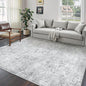 PureCozy 6x9 Area Rug Washable Vintage Living Room Carpet Large Indoor Non Slip Grey Bedroom Distressed Low Pile Retro Accent Throw Rug for Dining Room