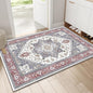 OPPODREAM Soft Throw Rugs 2x3, Small Washable Entryway Rugs 2 x 3 with Non Slip Backing, Low-Pile Faux Cashmere 2 x 3 Carpet, Red & Grey