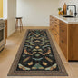 Green and Black 3x12 Long Runner Rugs for Hallway - Boho Door Rugs for Entryway Indoor Washable, 12ft Nature Insect Stain Resistant Kitchen Carpet, Low Pile & Soft Indoor Décor
