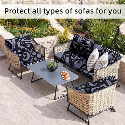 8Pcs Stretch Patio Cushion Covers,Outdoor Couch Covers Replacement,Outdoor Couch & Sofa Slipcovers,for Patio Furniture Cushion Covers,Washable Reusable urniture Protector(Grey Pigeon,8PCS)