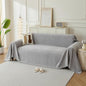 Couch Cover for Dogs, Boho Sofa Covers for 3 Cushion Couch, Chenille Sofa Slipcover for Pets Washable, L-Shape Sectional Couch Cover Soft Throw Blankets with Tassels(91x150,Grey)