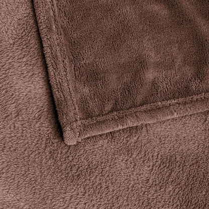 BEDELITE Fleece Blankets Queen Size Brown Throw Blankets for Bed, Luxury Plush Cozy Fuzzy Blanket 90x90 inches, Super Soft Warm Lightweight Throw Blanket All Seasons Suitable