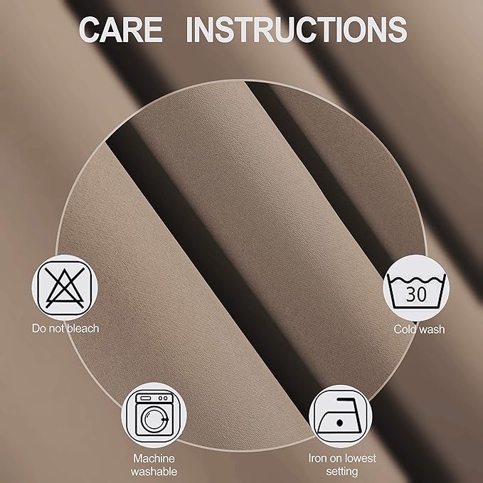 LEMOMO Cappuccino Thermal Blackout Curtains/52 x 84 Inch/Set of 2 Panels Room Darkening Curtains for Bedroom