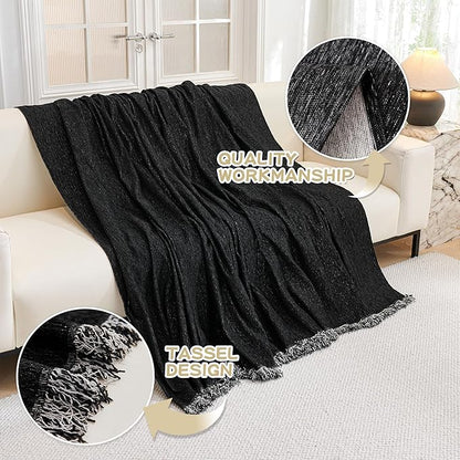 MYSKY HOME Oversized Couch Cover Sofa Covers Couch Covers for 3 Cushion Couch Sofa Pet Friendly L Shaped Couch Cover Sectional Couch Covers Non Slip Furniture Protector for Kids, Dogs, 91"x150", Black