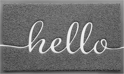BeneathYourFeet Door Mat (32"x20",Dark Grey), Welcome Mat Low Profile Front Doormat Non Slip Mats for Entryway, Patio, High Traffic Areas