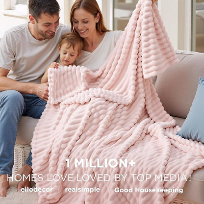 Bedsure GentleSoft Crystal Pink Twin Blanket for Bed - Super Soft Cozy Blankets for Women, Cute Large Blanket for Girls, 66x90 Inches