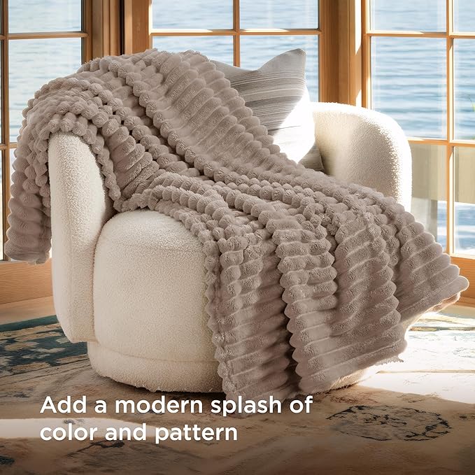 Bedsure GentleSoft Light Brown Twin Blanket for Bed - Cozy Soft Blankets for Women, Cute Large Throws for Girls, 66x90 Inches