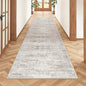 Rug Runners for Hallways Non Slip - 2x8 Runner Rug for Bedroom, Washable Runner with Rubber Backing, Soft Low-Pile Carpet for Kitchen, Laundry, Bathroom (2'x8', Brown/Grey/Ivory)