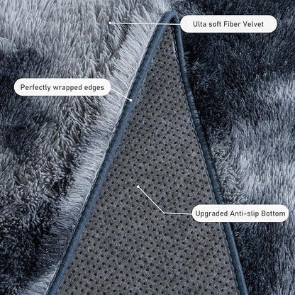 Rugs for Living Room 6x9, Soft Shaggy Modern Shag Area Rug for Bedroom, Upgrade Non-Slip Plush Fluffy Carpet for Kids Boys Girls Room Home Decor Aesthetic, Blue Grey