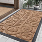 Smiry Welcome Door Mat Outside Entrance, Heavy Duty Trap Dirt and Moisture Easy Clean Low Profile Patio Porch Indoor Outdoor Front Doormat for Entry, 35x23 Inch, Coffee