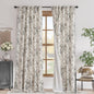 jinchan Blackout Floral Curtains for Living Room Bedroom Linen Blend Curtain Farmhouse Black Printed with Lined Back Tab Rod Pocket Drapes Window Treatments 2 Panels 120 Inch