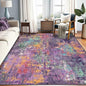 Washable Area Rugs 5'x8' Non-Slip Modern Abstract Soft for Living Room Entryway Bedroom Nursery, Print Pattern, Purple Orange Blue Green Rust Red Colorful
