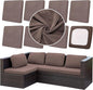 8Pcs Outdoor Cushion Covers, Patio Cushion Covers,Stretch Elastic Slipcovers, Replacement Washable & Reusable Furniture Protector for Patio Couch,Thick Jacquard Fabric(Camel, Cover Only)