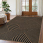 Lahome Enfys Modern Geometric Outdoor Easy Jute Rug, 5x7 Patio Living Room Rug Large Black Carpet for Bedroom, Farmhouse Washable Indoor Outdoor Carpet for Dining Room Backyard Deck