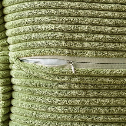 MIULEE Spring Decorative Lumbar Throw Pillow Covers for Couch Bed Livingroom 12x20 Inch Set of 2 Green Boho Accent Throw Pllows Broadside Striped Patchwork Soft Corduroy Summer Pillowcases