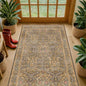Vintage Floral Brown 3x5 Area Rugs for Entryway, Kitchen, Bathroom, Bedroom Beside Rug, Laundry Room, Non-Slip Low Pile Ultra Soft Stain Resistant Small Gold and Taupe Carpet