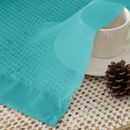 Aiyufeng Turquoise Sheer Curtains 45 Inch Length 2 Panels Set, Light Filtering Airy Rod Pocket Turquoise Window Curtain Treatment Drapes for Kitchen Bedroom Living, Each 42Wx45L Inches