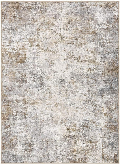 UERMEI 4x6 Area Rug Living Room Rugs - Washable Neutral Modern Abstract Soft Thin Rug Indoor Floor No Slip Rug Carpet for Bedroom Under Dining Table Home Office Decor - Brown Grey
