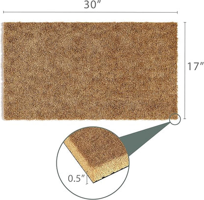 Barnyard Designs Doormat Welcome Mat for Outdoors, Large Front Door Entrance Mat, Brown (Blank, 30x17)