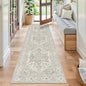 Madane Kitchen Runner Rug - 2x7 Runner Rugs with Rubber Backing Non Slip Vintage Washable Rug Runner Ultra-Thin Throw Carpet Runners for Hallways Bedroom Laundry Room (2'x7', Beige/Brown)