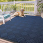OLANLY Front Door Mat Outside Entrance 71x47, Absorbent, Heavy Duty Sturdy Natural Rubber Doormat Indoor Outdoor, Stain Fade Resistant, Non-Slip Low Profile Floor Mat for Entryway, Navy Blue Diamond