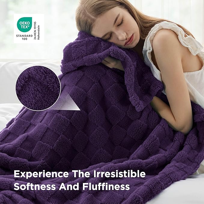 Bedsure GentleSoft Twin Blanket for Bed - Super Soft Cozy Blankets for Kids Girls, Cute Fuzzy Fleece Mother's Day Throws for Bedroom Couch, Purple, 60x80 Inches