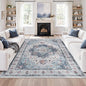 zesthome 6x9 Area Rugs, Machine Washable Rugs for Living Room, Bedroom,Stain Resistant Vintage Large Area Rug,Non-Slip Medallion Pattern Home Decor Rugs (Blue,6'x9')