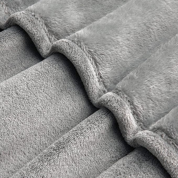 BEDELITE Big Fleece Blanket - 120" x 120" (10' x 10'), Super Soft Fluffy Fuzzy Oversized King Blanket for Bed, Couch, Sofa, Camping, Fits Whole Family, Grey