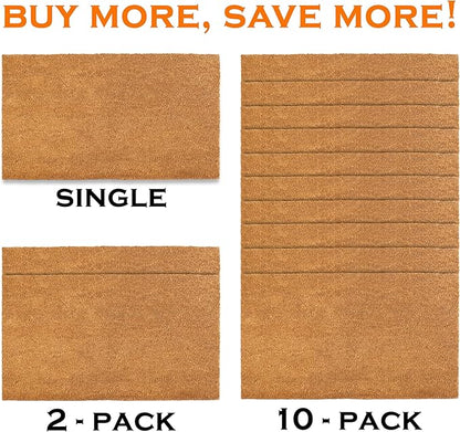 MAINEVENT Plain Coir Doormat Bulk 30x17 Inch, 2 Pack Door Mat Coir Outdoor w/Non-Slip PVC Backing, Blank Welcome Mat