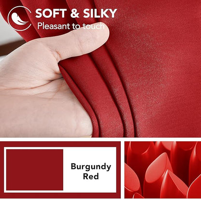 Deconovo Christmas Blackout Curtains, Thermal Insulated, W52 x L45 2 Panels, Back Tab, Machine Washable, Room-Darkening Drapes for Bedroom/Living Room Red