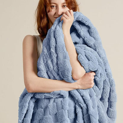 Bedsure GentleSoft Ashley Blue Twin XL Blanket for Bed - Super Soft Cozy Fleece Blankets for Kids, Cute Throws for Girls, Dorm Room Essentials Teens Back to School, 66x90 Inches