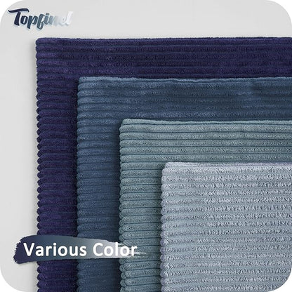 Topfinel Navy Blue Euro Shams Decorative Throw Pillow Covers 26x26 Inch Set of 4,Soft Corduroy Striped Gradient Color Large Cushion Cover for Beach,Patio,Balcony,Living Room,Summer Home Decor
