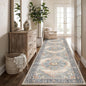 3x10 Hallway Washable Runner Rug: Kitchen Rugs Entryway Runners Soft Floor Mat Non Slip Indoor Carpet for Bathroom Living Room Bedroom (Blue, 3x10)