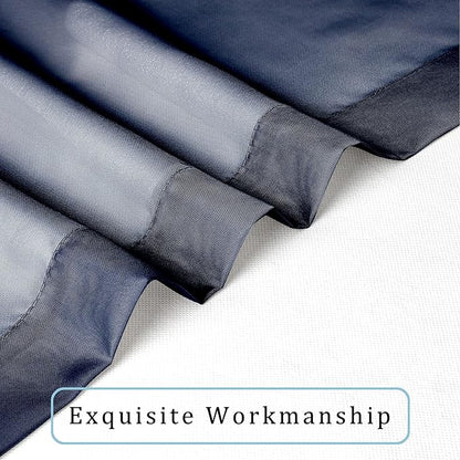 OWENIE Sheer Curtains - Navy 45" Long, Light Filtering Tiers for Kitchen, Bedroom, Basement, Short Curtains Panels Rod Pocket, Cafe Curtains for Small Window, 42" W x 45" L