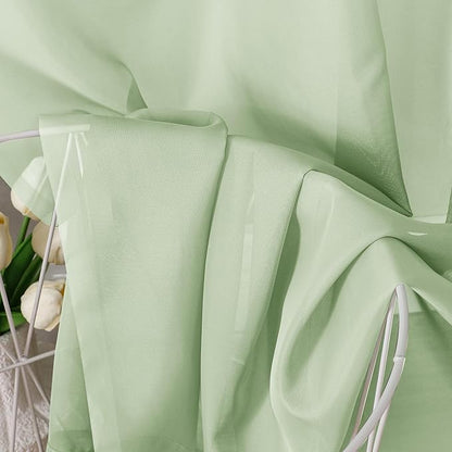 Aiyufeng Light Green Sheer Curtains 45 Inch Length 2 Panels Set for Living Room, Light Filtering Green Window Sheers Drapes for Bedroom, Each 42" W x 45" L