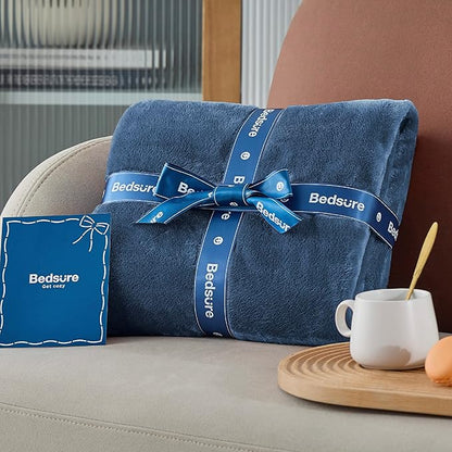 Bedsure GentleSoft Fleece Throw Blanket Mineral Blue - 300GSM Blankets for Couch, Sofa, Bed, Soft Lightweight Plush Cozy Throws for Toddlers, 50x60 inches