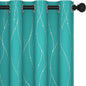Deconovo Blackout Curtains for Living Room, Thermal Insulated Soundproof Drapes with Wave Dot Foil Print, 52 x 84 Inch, Set of 2, Machine Washable Window Curtain for Bedroom Nursery Kitchen, Turquoise