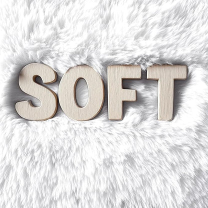 OLANLY 2x2 Machine Washable Small Rug, Soft Fluffy Shaggy Throw Rug for Bedroom, Entryway, Indoor Floor Carpet for Kids, Nursery, Home Decor, White