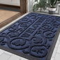 Smiry Welcome Door Mat Outside Entrance, Heavy Duty Trap Dirt and Moisture Easy Clean Low Profile Patio Porch Indoor Outdoor Front Doormat for Entry, 35x23 Inch, Navy Blue