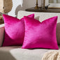 GIGIZAZA Throw Pillow Covers 22x22 Inch Hot Pink Velvet Pillows Decorative Covers Pack of 2 for Sofa Pillowcase Cushion Covers